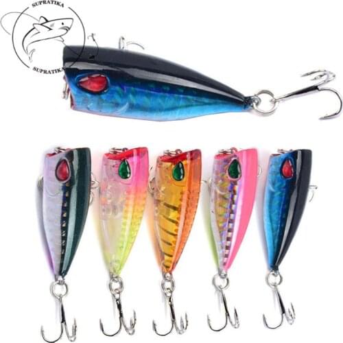 3D Eyes High Quality Fishing Lure Hard Bait 4cm/3g Artificial Mini Popper Crankbait Professional Plastic Fishing Bait