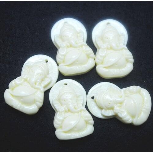 5pcs indian buddha pendants for reglious bracelets making accessories size 20x30mm clay materials cream white colors