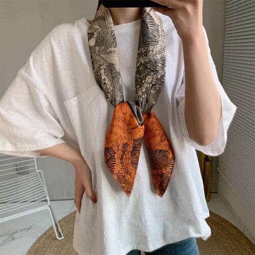 90*90cm design scarf for ladies shawl printed silk feeling headscarf scarf women headscarf square scarf ladies wrap scarf 2021