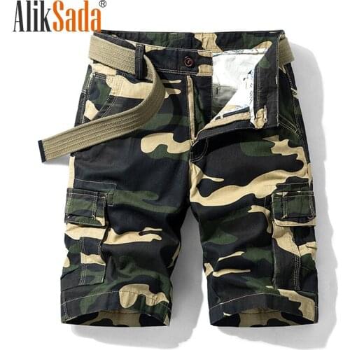 Aliksada 2021 Summer New Style Camouflage Pure Cotton Loose Comfortable Casual Mens Shorts, Fashion Trend All-Match Short