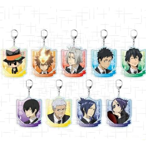 Anime HITMAN REBORN! Gokudera Hayato Hibari Kyoya Bags Pendant Keychain Acrylic Keyring School Bag Charm Decorate Cosplay Gift