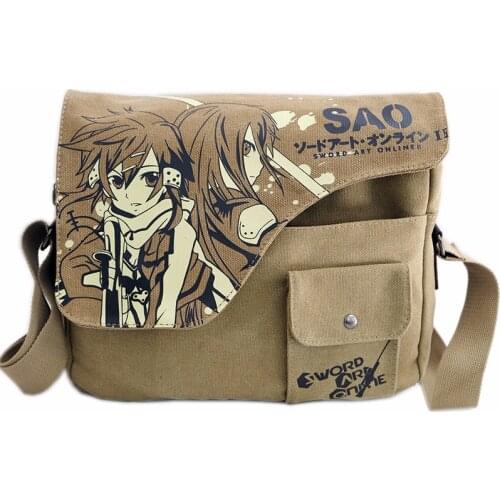 Anime Sword Art Online Canvas SAO Cartoon Kirigaya Kazuto Crossbody Shoulder Bag Satchel Messenger Bag Teenagers Xmas Presents