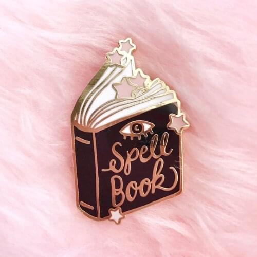 This Lovely Spell Book Magic Brooch Pins Enamel Metal Badges Lapel Pin Brooches Jackets Jeans Fashion Jewelry Accessories