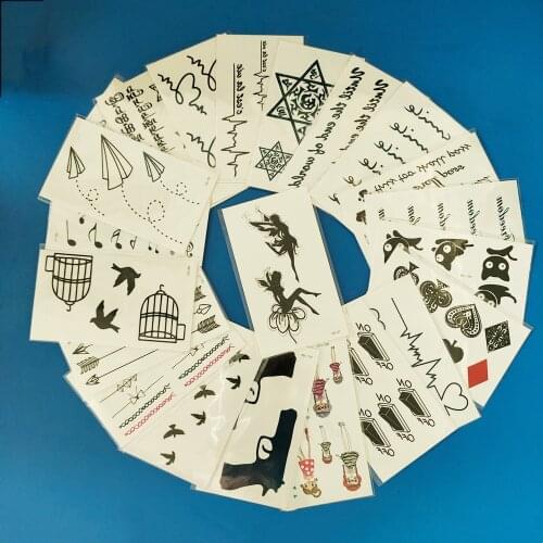 20pcs Golden Tattoos Metallic Temporary Jewelry Bracelet Pattern Tattoo Small Flash Stickers Water Transfer Sexy Beauty Body Art