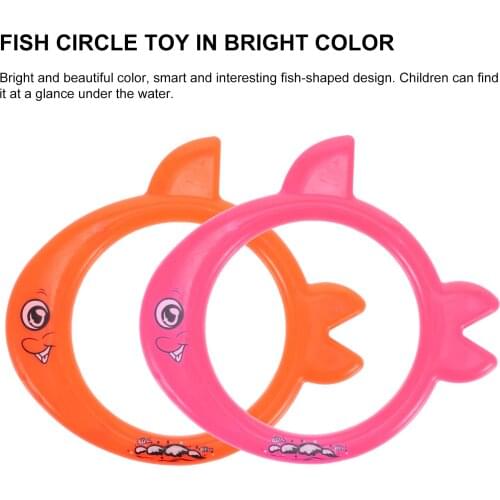 2pcs Kids Diving Water Ring Toys Fish Circle Toys Fish Shaped Swimming Pool Practice Tools For Summer Outdoor Parent-Child Game
