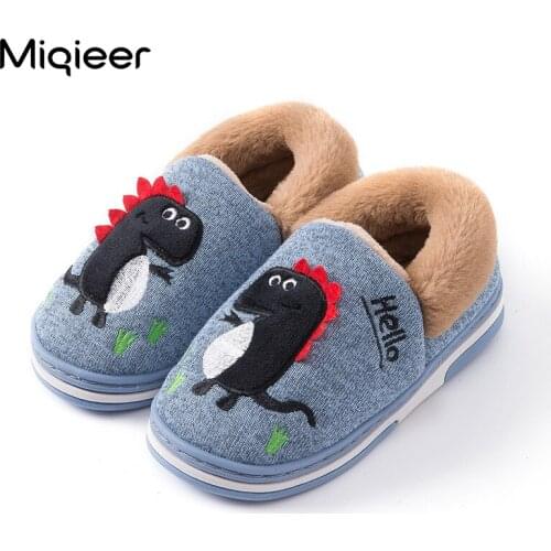 Childrens Winter Slippers For Baby Cute Cartoon Indoor Home Shoes Anti-slip Plush Warm Slipper Boys Girls Furry Cotton Shoes