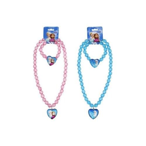 Frozen Elsa Anna Princess Beads Childrens Necklace Bracelet Girls Birthday Party Gifts Pack Up Decorative Princess Dress Up