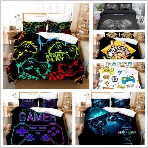 Purple Gamepad Bedding Set Kids Game Gaming Quilt Cover Sets Adult Gift Bed Linen Bedroom Duvet Covers Single Queen King Size