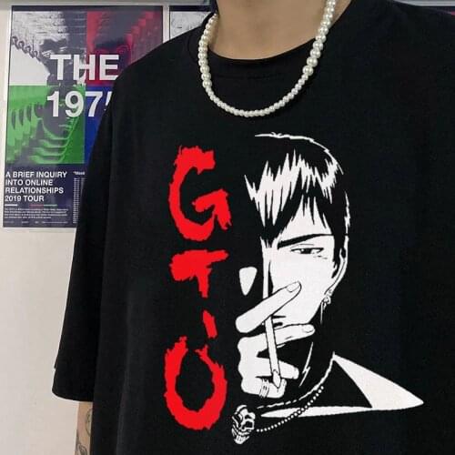 Funny Anime Great Teacher Onizuka T Shirt Men Short Sleeve O-neck Cotton Tee Top Japan demon T-Shirt Harajuku GTO Manga Tshirt