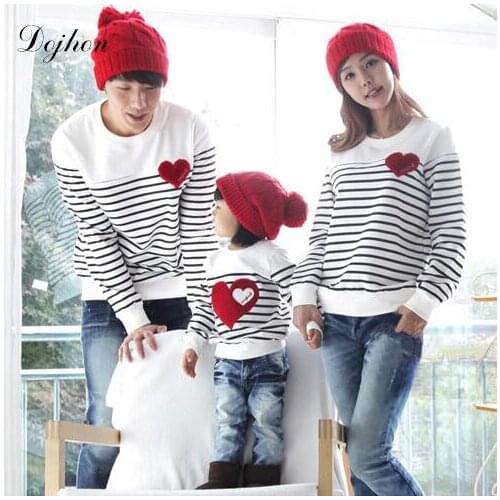 Striped T Shirts Family Matching Outfits Mother Father Kids Girl Boys Shirts Clothes Mom Dad Son Outfits Family Look Clothing