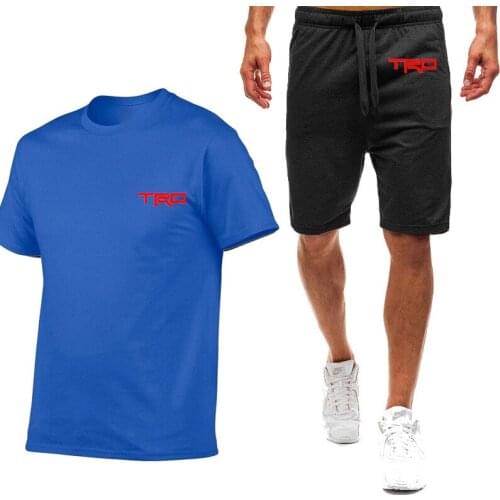 2-piece Mens Toyota Motorsport TRD T-shirt shorts summer short-sleeved suit sportswear mens sports pants running basketball H