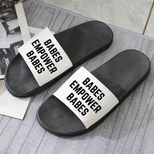 Korean version Lady Slipper Slides Flat Shoes Summer Women sandals Slippers Letters Printed female comfort slippers