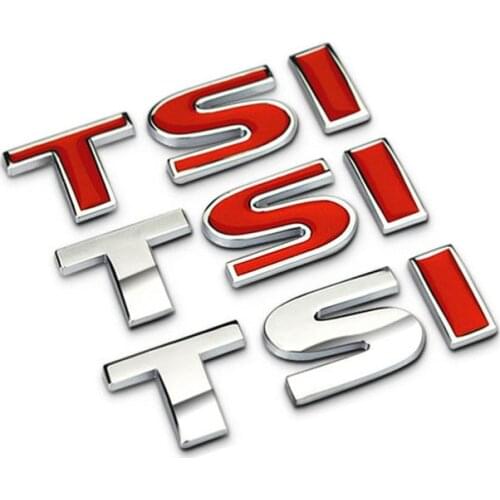 1pcs 3D Metal Sticker TSI Logo Car Side Fender Trunk Badge Emblem Decoration For VW Polo Golf Passat Magotan Polaris Accessories