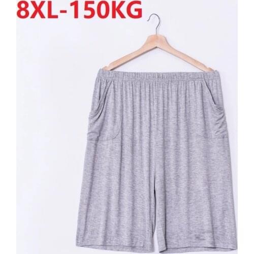 Men modal sleep bottoms sleep shorts plus size 8XL homewear Breathable soft loose shorts elasticity Stretch 70 72 sleep wear 68