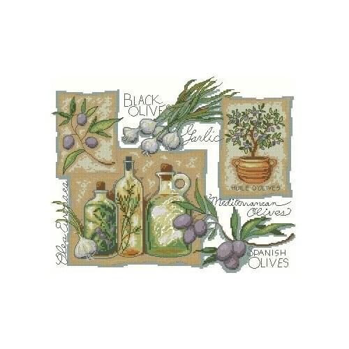 Top Quality Beautiful Lovely Counted Cross Stitch Kit Taste of Mediterranean Olives Vegetable Food Leaves dim 35196