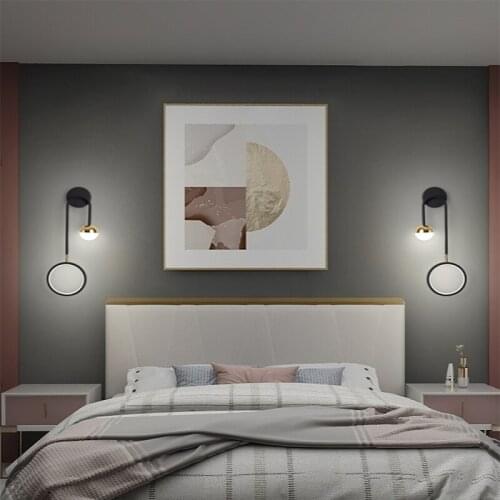2021 New Bedroom Bedside Lamp Wall Lamp Simple Modern Led Lighting Creative Aisle Corridor Living Room Background Wall Lights