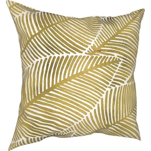 Tropical Gold Leaves Leaf Pillow Cover Home Decorative Cushions Throw Pillow for Living Room Polyester Double-sided Printing