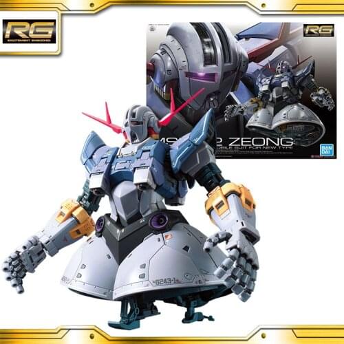 Original BANDAI GUNDAM RG 1/144 MSN-02 ZEONG Anime Action Figures Collection PVC Model Toys For Child