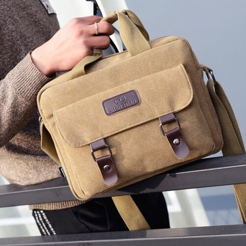 Mens Bag Casual Canvas Shoulder Bag Large Capacity Multi-pocket Handbag Messenger Bag Ladies Bolsa Feminina Sac Crossbody Bags