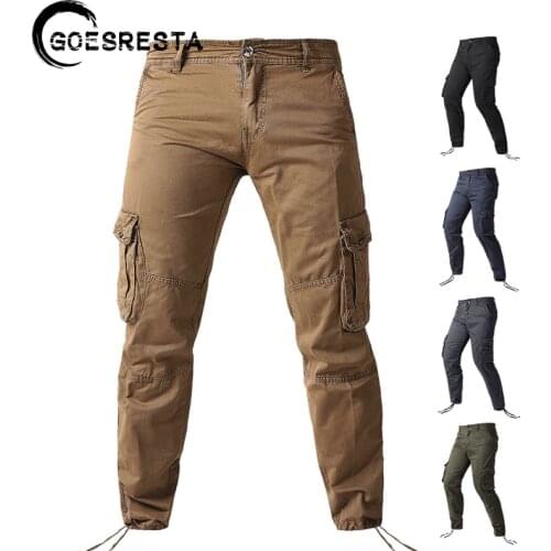 Casual Men Pants 2021 New Solid Color Military Tactics Trousers Brand High Quality Comfortable Fashion Cotton Cargo Men Pants