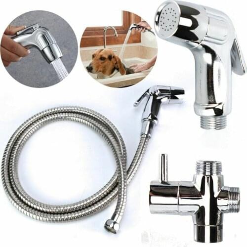 Handheld Toilet Bidet Faucet Sprayer Set Stainless Steel Bathroom Flush Shower Head Nozzle Hose Kit Bidet Attachments