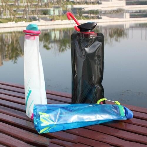 Foldable Drinking Water Bottle Bag for Outdoor Sports Environmental Friendly Camping Barbecue Picnic Cup Jar Blue/White/Black