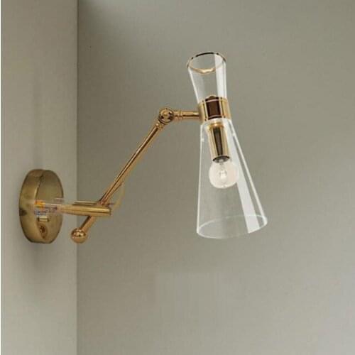 Modern Simple Glass Wall Lamp With Gold Copper Base Applique Murale Led Aplique Luz Pared deco maison wandlamp