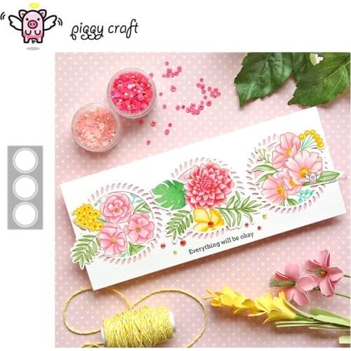 Piggy Craft metal cutting dies cut die mold Garland rectangular frame Scrapbook paper craft knife mould blade punch stencils die