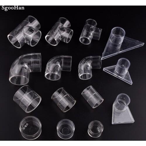 1pc 20/25/32mm Aquarium Fish Tank Plexiglass Acrylic Pipe Straight Joint Home DIY Water Tank PMMA Tube Elbow Tee Connectors