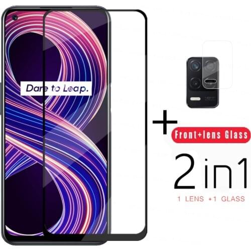 2.5D Tempered Glass For OPPO Realme 8 5G Screen Protector Glass For Realme 8 5G Full Glue Protective Phone Film For Realme 8 5G