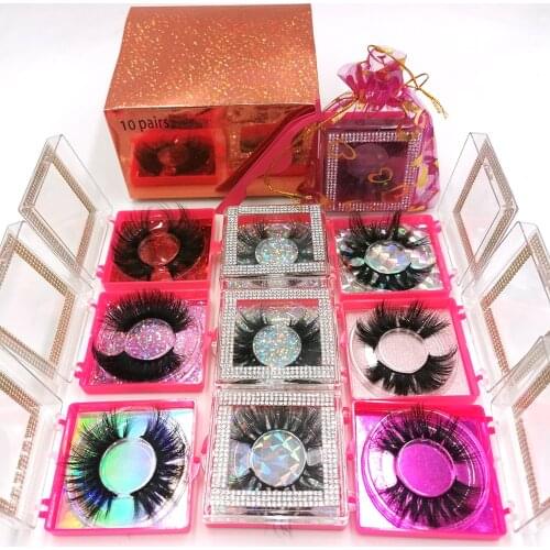 25mm False Eyelashes Wholesale Thick Strip 25mm 5D Mink Lashes Custom Packaging Label Makeup Dramatic Long Mink Lashes