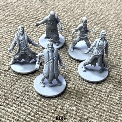 5Pcs Hotdog Man Cook Zombies Miniatures Zombicide VIP#1 Very Infected People Board Game Figure Role Playing Model TRPG Toys