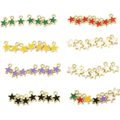 50Pcs/lot Fashion Metal Chic Mini Stars Gifts for Girl Pendant Charms Women For DIY Earrings Necklaces Jewelry Making Findings