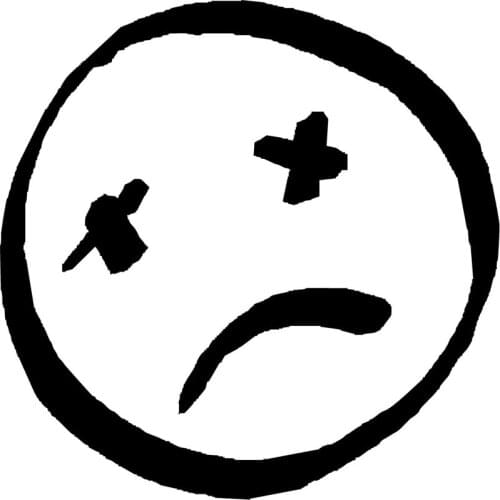 6.4cm*6.4cm Dead Drunk Face Car-Styling Stickers Decals Vinyl