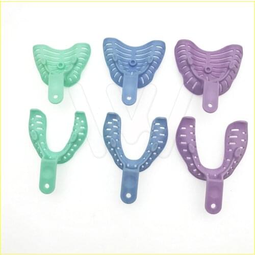 6Pcs Colorful Dental Impression Trays Plastic Materials Teeth Holder