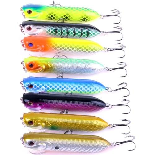 8pcs Big Popper Fishing Lures 95mm 17g Top Water Hard Bait Fishing Tackle