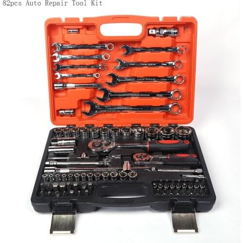 82pcs Spanner Socket Set Car Repair Tool Ratchet Wrench Set Torque Wrench Combination High quality Auto Repairing Tools