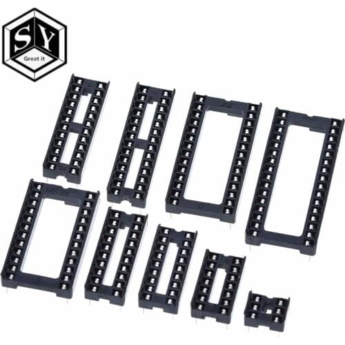 10pcs IC seat 6P/8P/14P/16P/18P/20P/24P/28P DIP IC sockets Adaptor Solder Type 28 pin Narrow body DIP Sockets MCU seat 24PIN