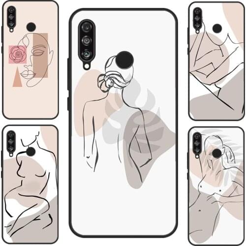 Drawings Abstract Faces Sexy Women Case For Huawei P Smart 2019 2021 Nova 5T Mate 20 Lite P20 P30 P40 Honor 20 Pro 8X 9X 10i
