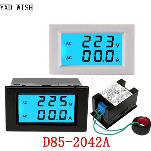 D85-2042A Digital AC Voltage Meter 100A 80~300V Voltmeter Ammeter Current Amps Volt Meter LCD Panel Monitor 110V 220V 380V