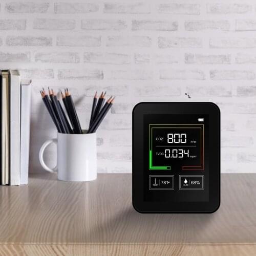 CO2 Meter Air Quality Monitor Carbon Cioxide NDIR Sensor TVOC CO2 Detector Detection Concentration Temperature Humidity Testing