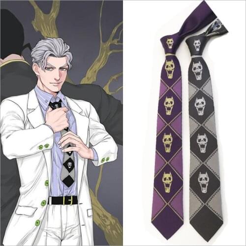 JoJos Bizarre Adventure KILLER QUEEN Kira Yoshikage Skull Neck Tie Cosplay Costumes tie