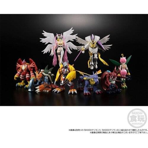 Bandai Original Digimon Adventure Omegamon Wargreymon 9 Kinds Gashapon Toy Action Pvc Collection Anime Figure Toys for Kids