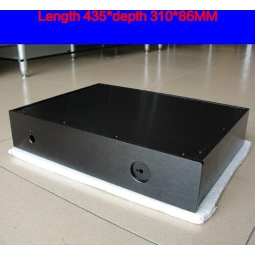 KYYSLB 435*310*86mm All-aluminum Tube Power Amplifier Chassis Box House DIY Enclosure with Feet Screws Amplifier Case Shell