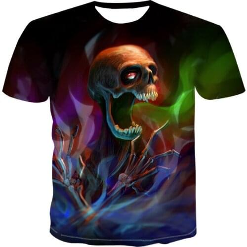 2020 Mens Skull T shirts punk style skull 3Dt- shirts Men Tops Hip hop 3d print skull punisher T-shirt