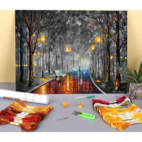 Misty Mood Pre-Printed 11CT Cross-Stitch Complete Kit Embroidery DMC Threads Sewing Hobby Handiwork Knitting Stamped Counted