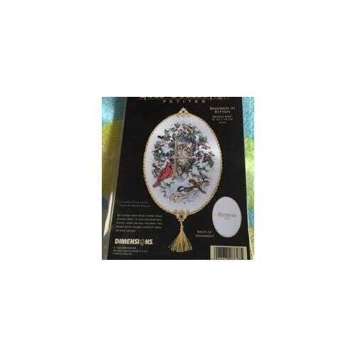 Top Quality Lovely Counted Cross Stitch Kit Snowed In Kitten Cat Bird Robbin Ornament Christmas Tree Ornaments Dim 08627 19x27cm