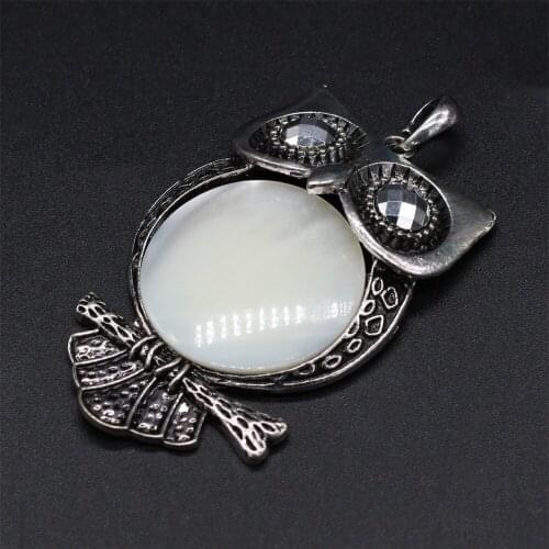 Natural Shell Pendant Animal shape owl Mother of Pearl Exquisite charms For jewelry making DIY Necklace accessories
