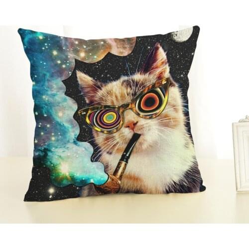 Cute Cats Printed Throw Pillow Cover 45x45 Cm Pillowcases for Car Chair Sofa Square Cushion Covers