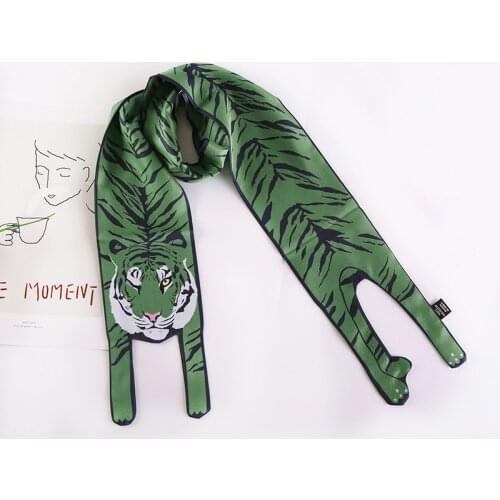 New Animal Puppy High Silk Scarf Tied Handbags Ribbon Neckwear Small Scarves Hair Band Choker Wholesale 120cm*5cm Cute Handbag